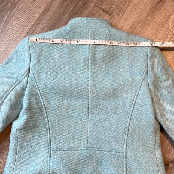 Talbots Petites Pretty Blue Tapered Fit Wool Coat. - Picture 9 of 9